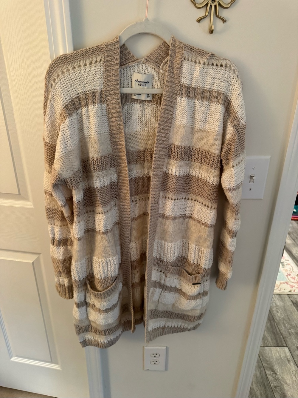 Abercrombie mixed knit stripe cardigan